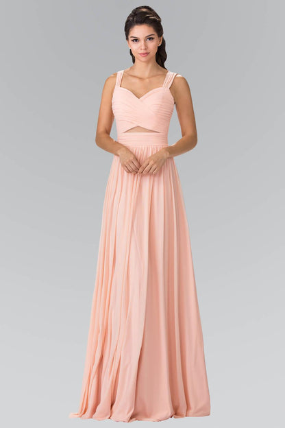 Front Cut-Out Bridesmaid Long Formal Dress - The Dress Outlet Elizabeth K