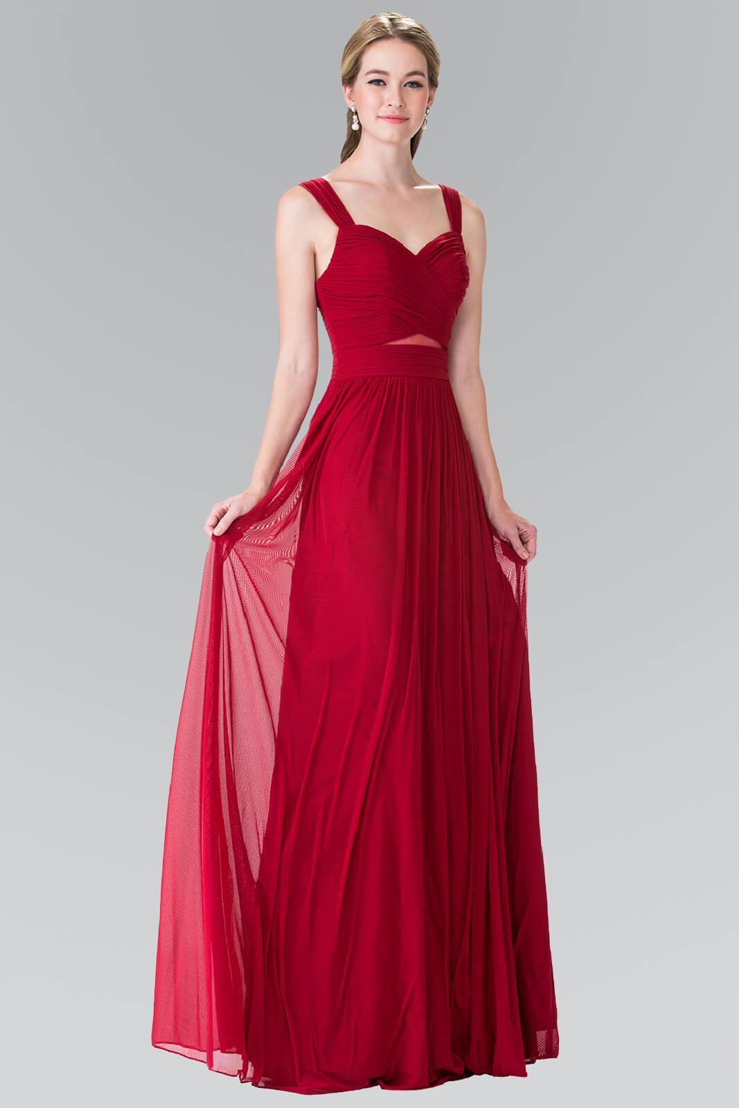 Front Cut-Out Bridesmaid Long Formal Dress - The Dress Outlet Elizabeth K