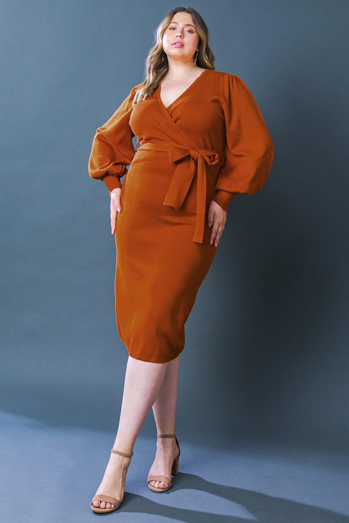 V-Neck Midi Jersey Cocktail Sheath Flying Tomato ISW5183