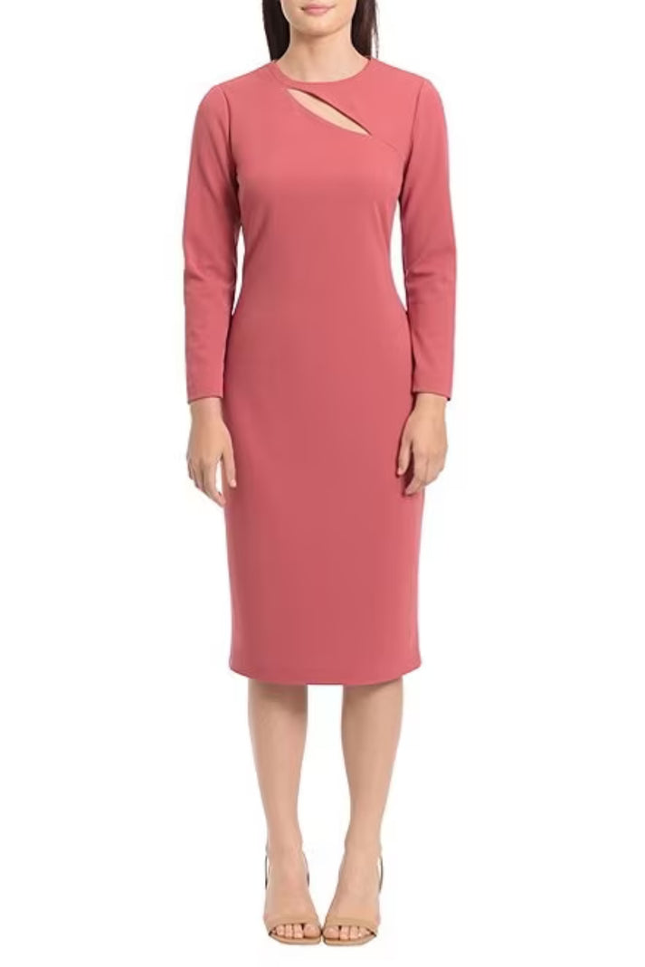 Maggy London G5439M Long Sleeve Fitted Short Cocktail Dress