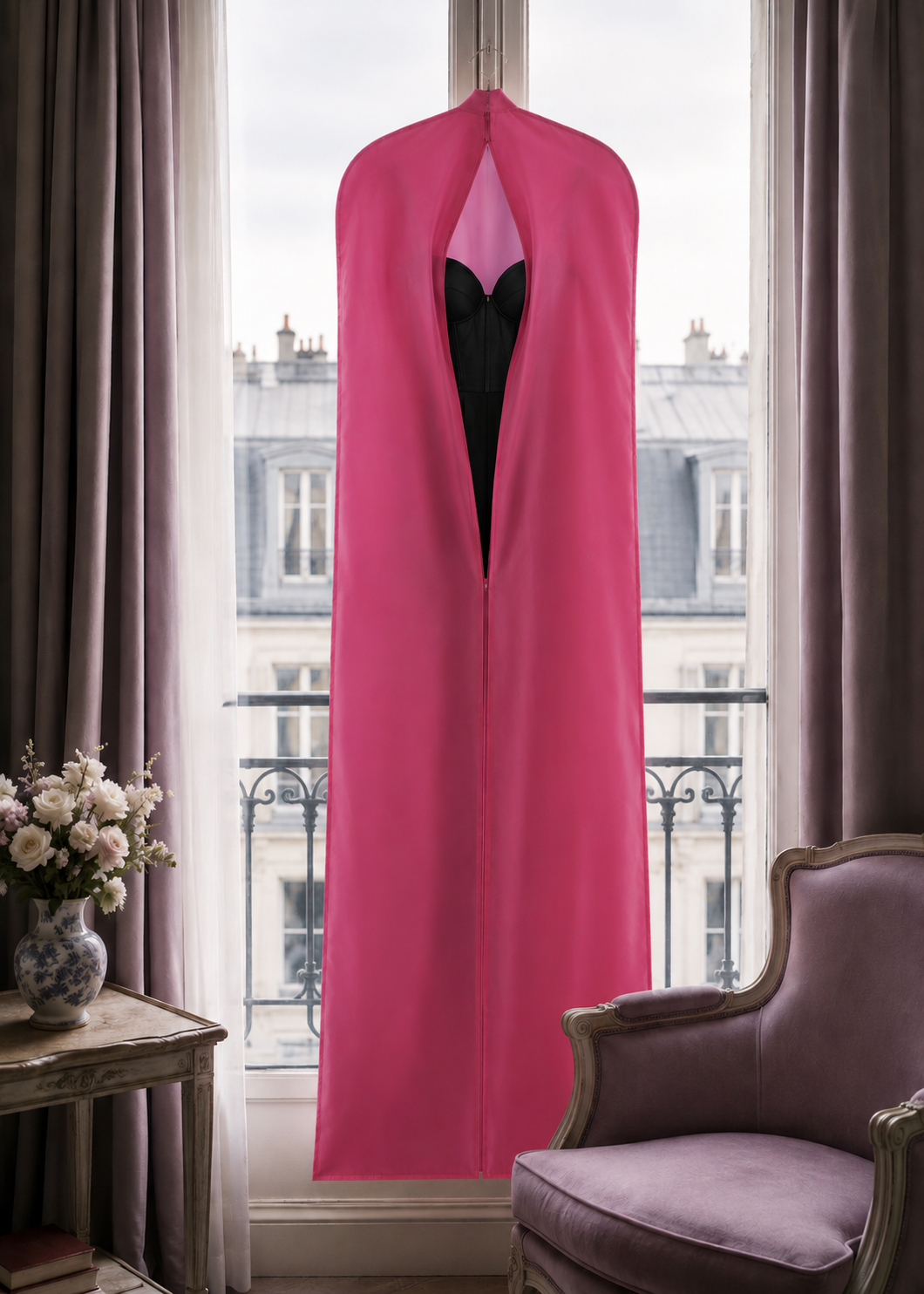 Long Pink Evening Dress Bag