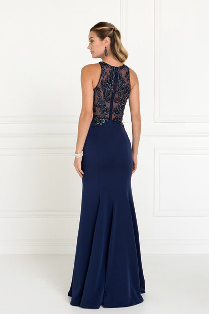 Long Prom Dress Evening Mermaid Gown - The Dress Outlet Elizabeth K Navy