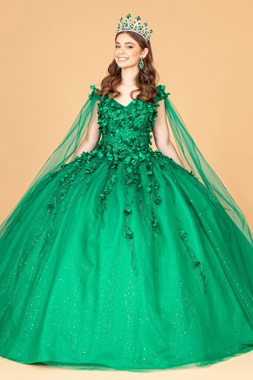 Quinceanera Sweet 16 Long Mesh Gown