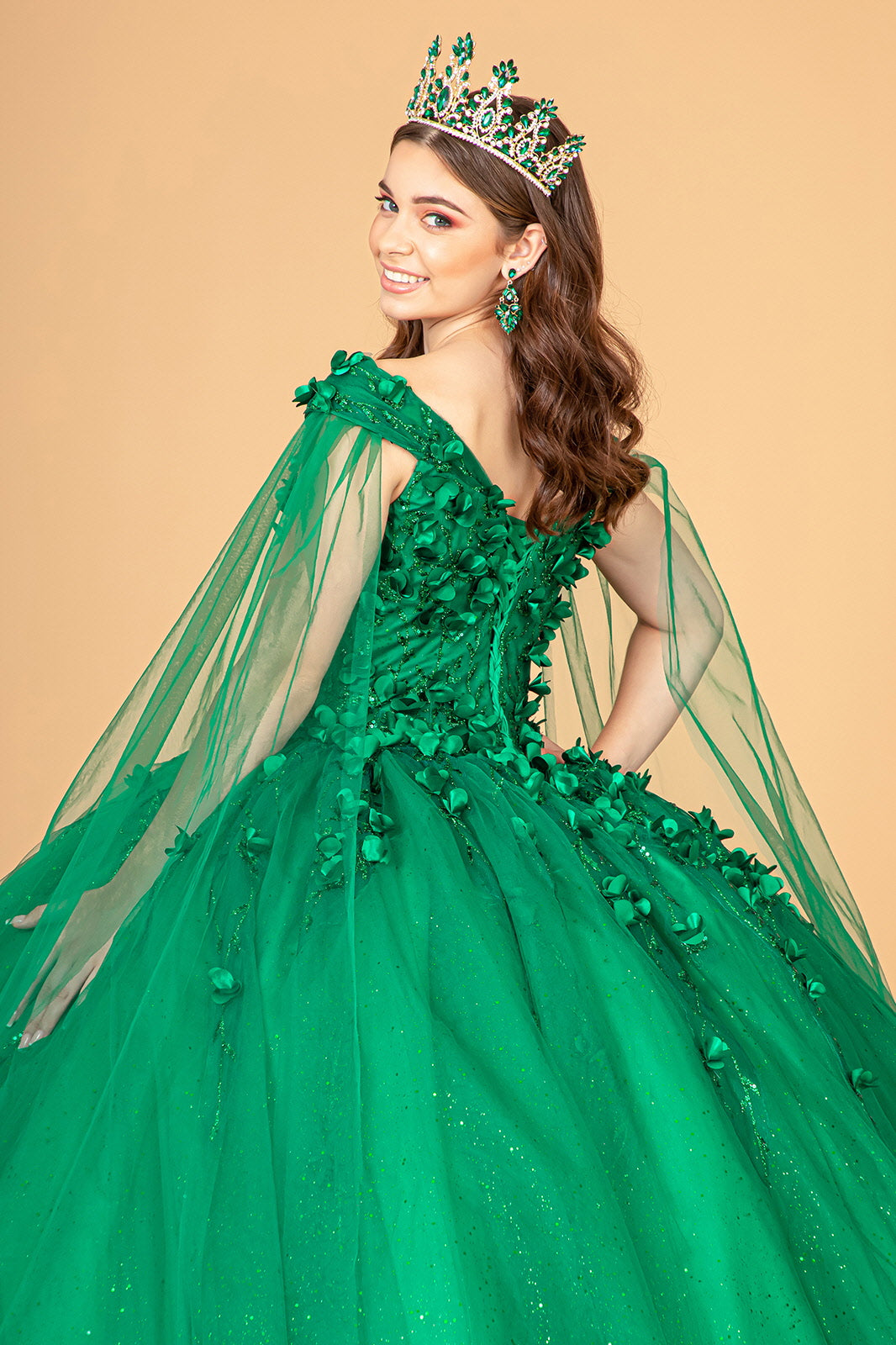 Quinceanera Sweet 16 Long Mesh Gown