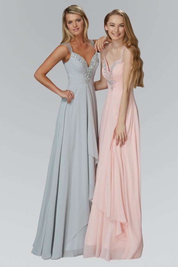 Long Sleeeveless Chiffon Prom Formal Dress