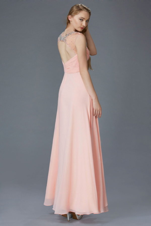 Long Sleeeveless Chiffon Prom Formal Dress