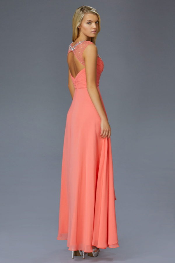 Long Sleeeveless Chiffon Prom Formal Dress
