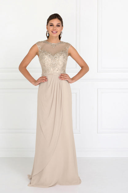Long Prom Dress Formal Evening Gown - The Dress Outlet Elizabeth K Gold