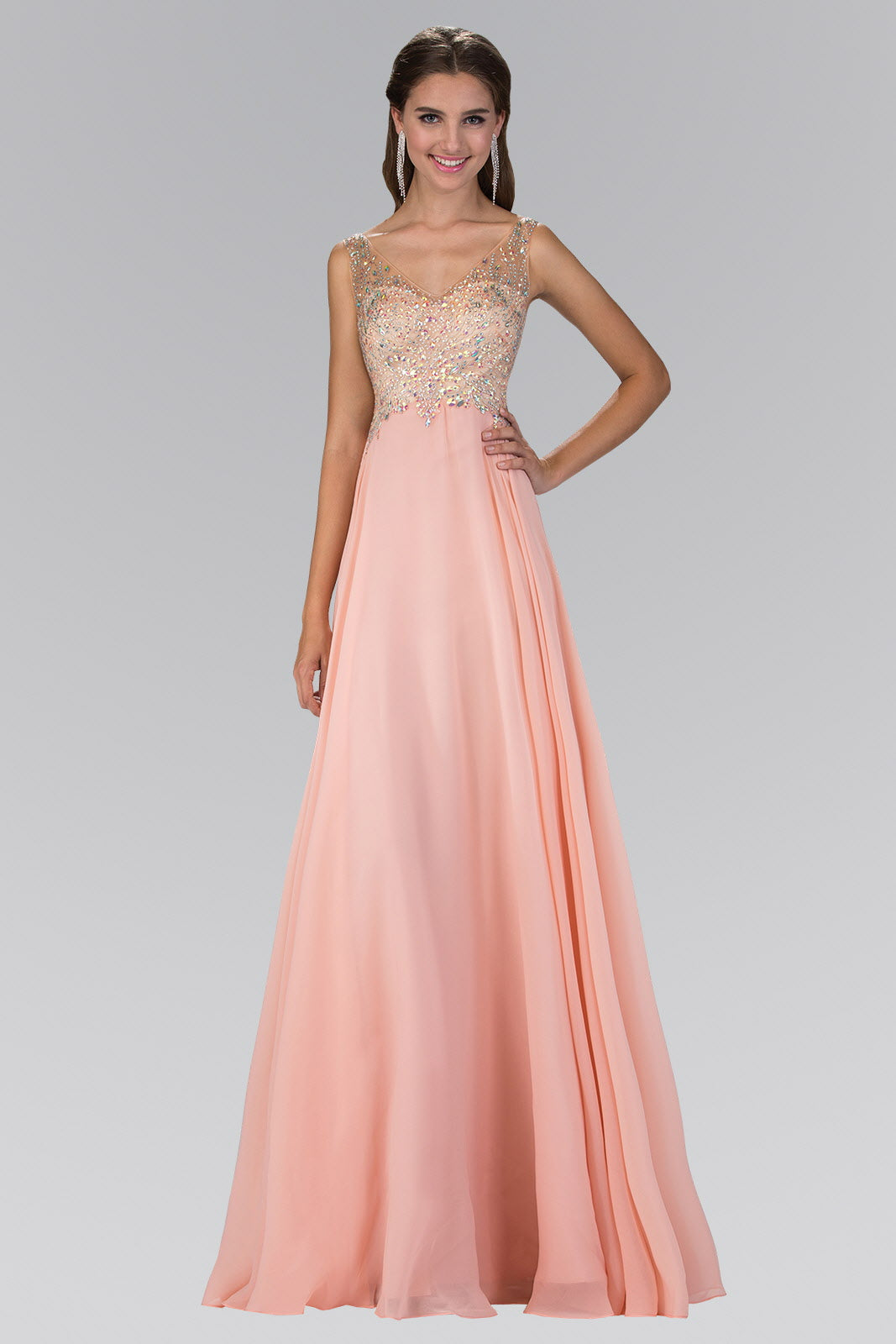 Long Formal Sleeeveless Chiffon Prom Dress