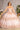Quinceniera Dresses Flower Long Mesh Cape Quinceanera Gown Blush