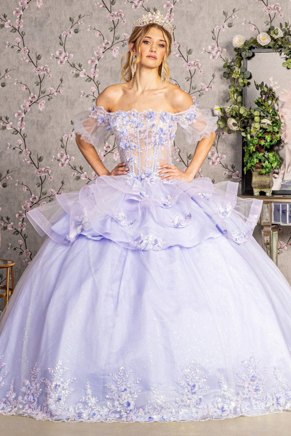 Quinceniera Dresses Ruffle Skirt Quinceanera Ball Gown Lilac