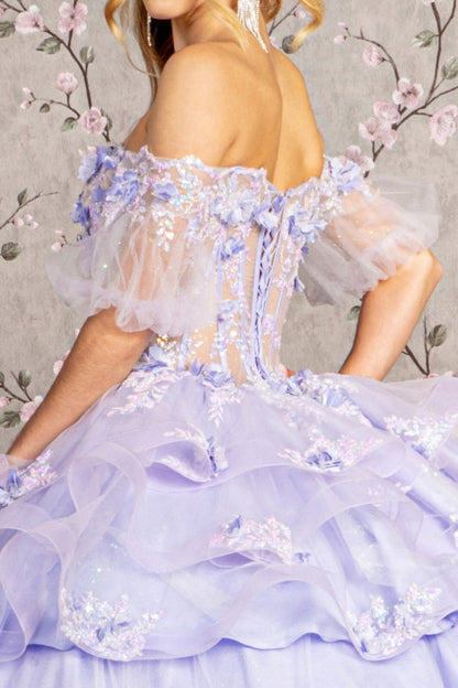Quinceniera Dresses Ruffle Skirt Quinceanera Ball Gown Lilac