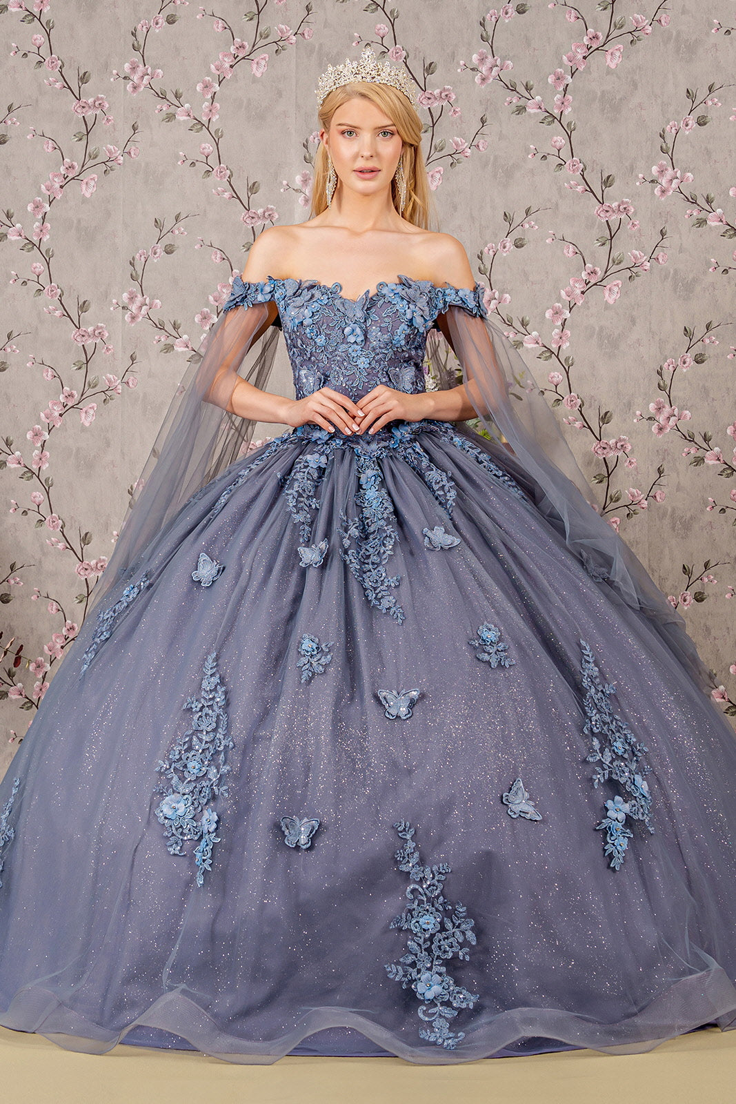 Long Quinceanera Dress Glitter Ball Gown