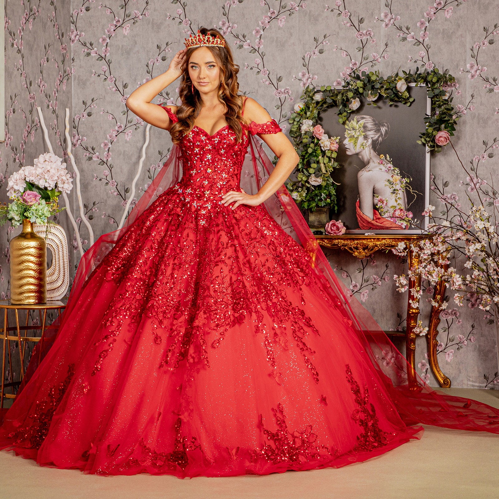 Sweet 16 Long Ball Gown Quinceanera Dress