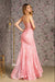 Prom Dresses Sequin Sheer Corset Bodice Mermaid Long Prom Dress Coral