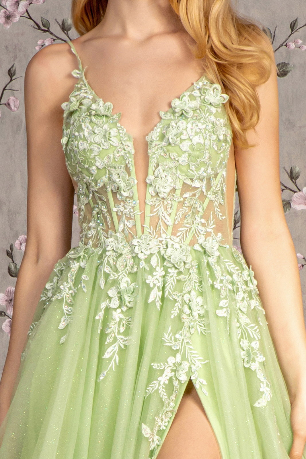 Light Green Glitter A Line Long Formal Prom Gown for $274.0 – The Dress