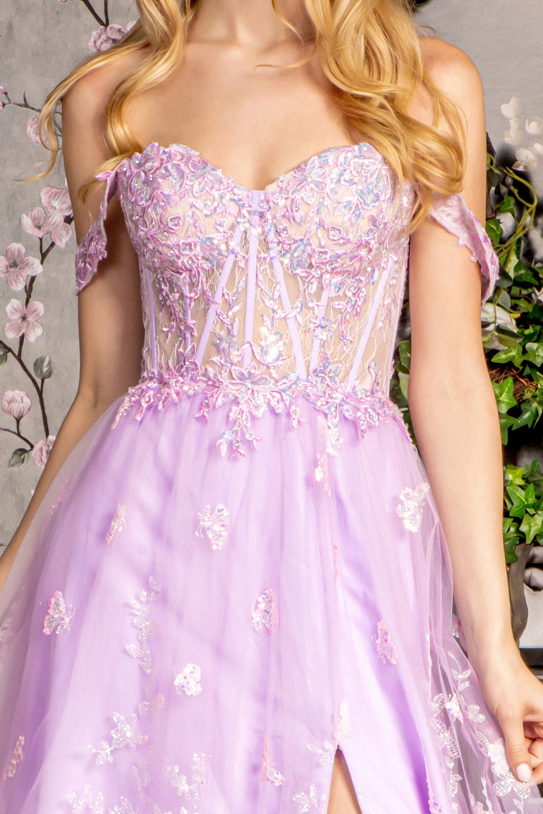 A Line Sleeveless Sheer Back Long Prom Dresses main image 1