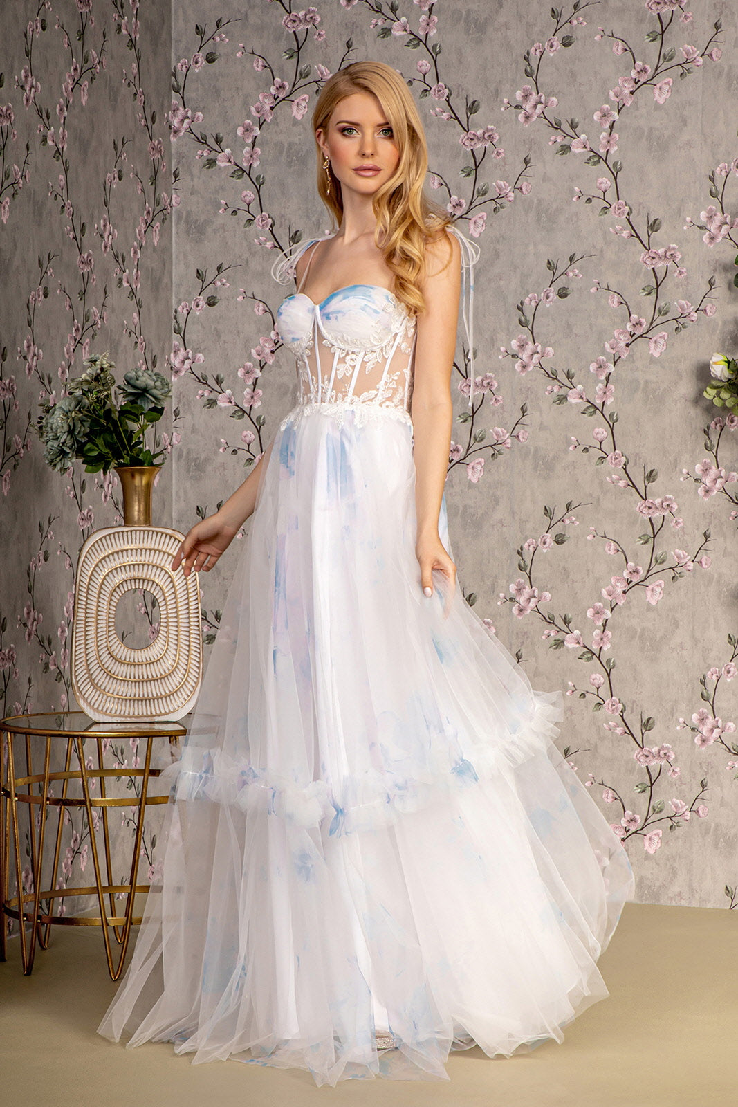 Beaded Formal A Line Long Prom Dress - Ivory / XS Beaded Formal A Line Long Prom Dress - Ivory / XS
