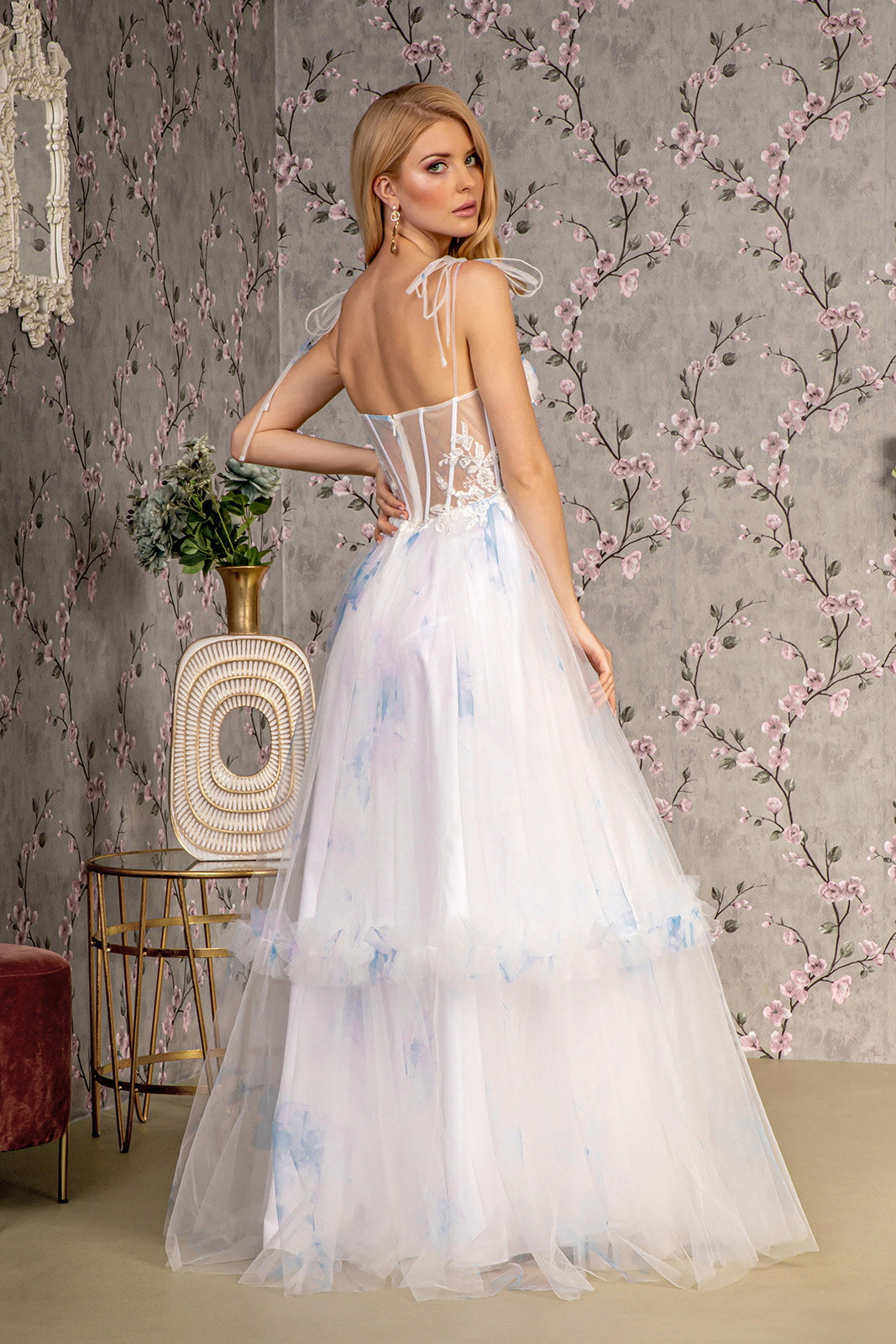 Trendy Ivory Luxury Designer Pearls Long Sleeves Prom Gown SREAL167
