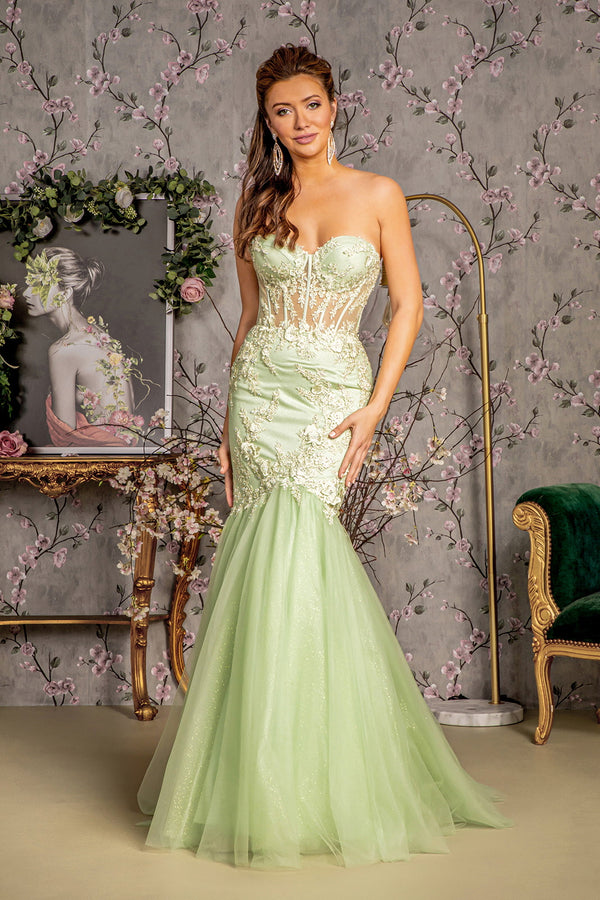 angel-fashions women's sequin strapless sweetheart mesh lace up banquet dress ANGEL FASHIONS Women's Sequin Strapless Sweetheart Mesh Lace up Banquet Dress