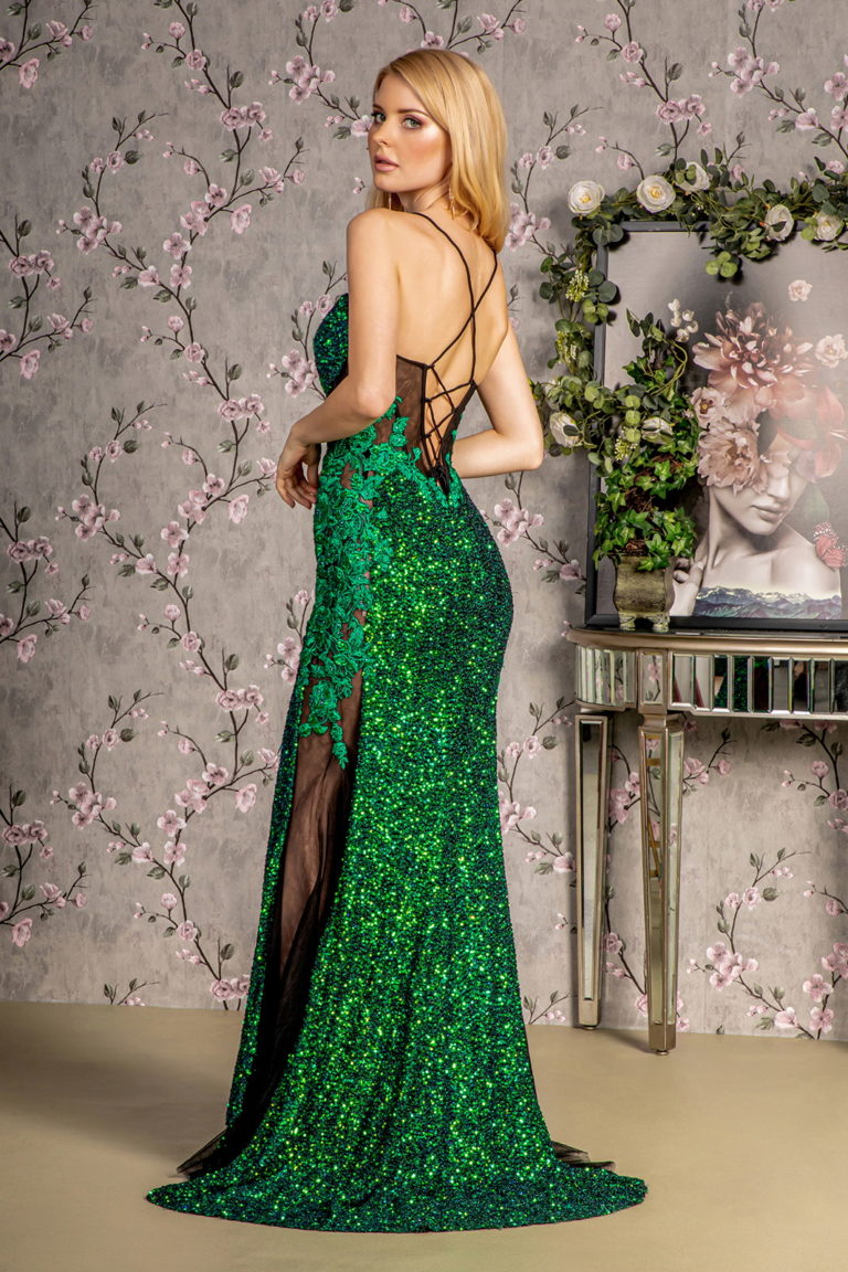Prom Dresses Prom Floral Bodice Mermaid Long Dress Green/Black