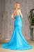 Prom Dresses Glitter Sequin Trumpet Long Prom Dress Turquoise