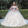 Quinceanera Dresses Long 3D Butterfly Glitter Cape Quinceanera Dress Lilac/Champagne