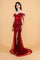 Prom Dresses Long Formal Sequin Fringe Fitted Prom Dress Burgundy