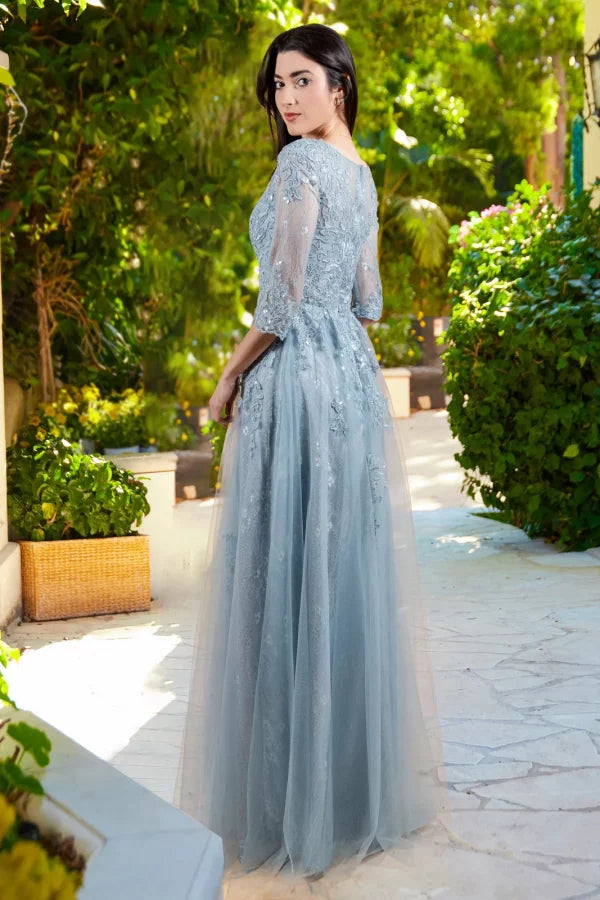 Long Formal Mother of the Bride A Line Evening Dress