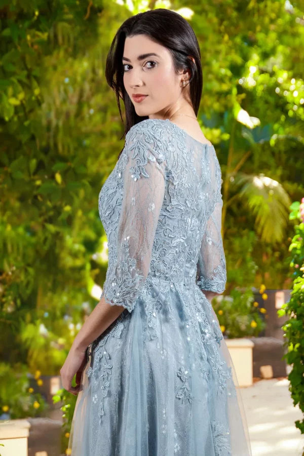 Long Formal Mother of the Bride A Line Evening Dress