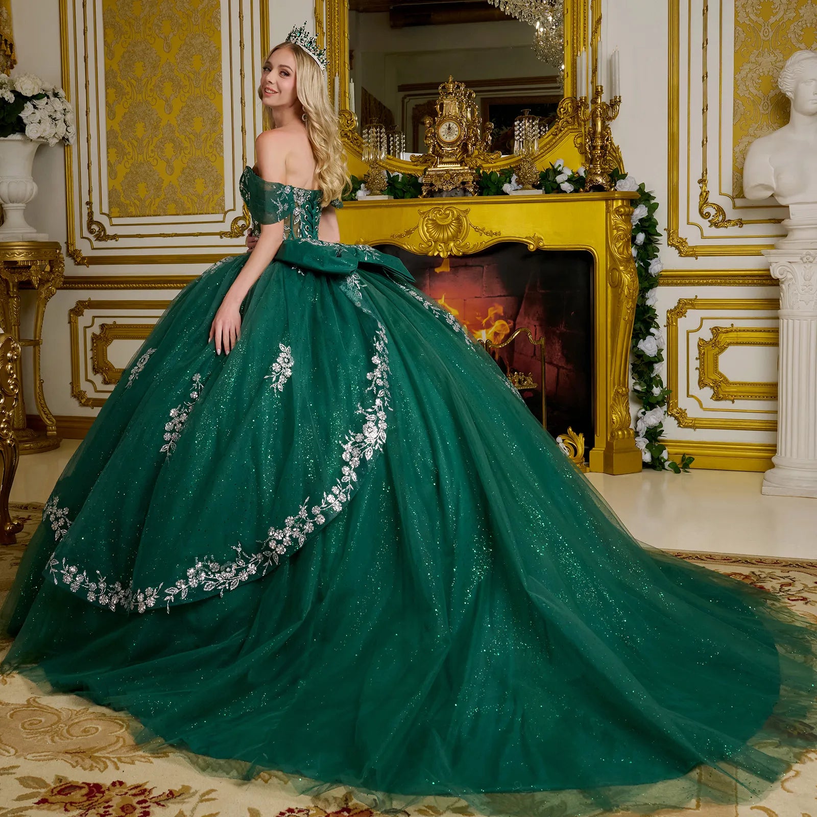 Ball Gown Long Sequin Sweet 16 Quinceanera Dress