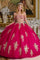 Quinceniera Dresses Sweet 16 Long Ball Gown Sequin Quinceanera Dress Fuchsia
