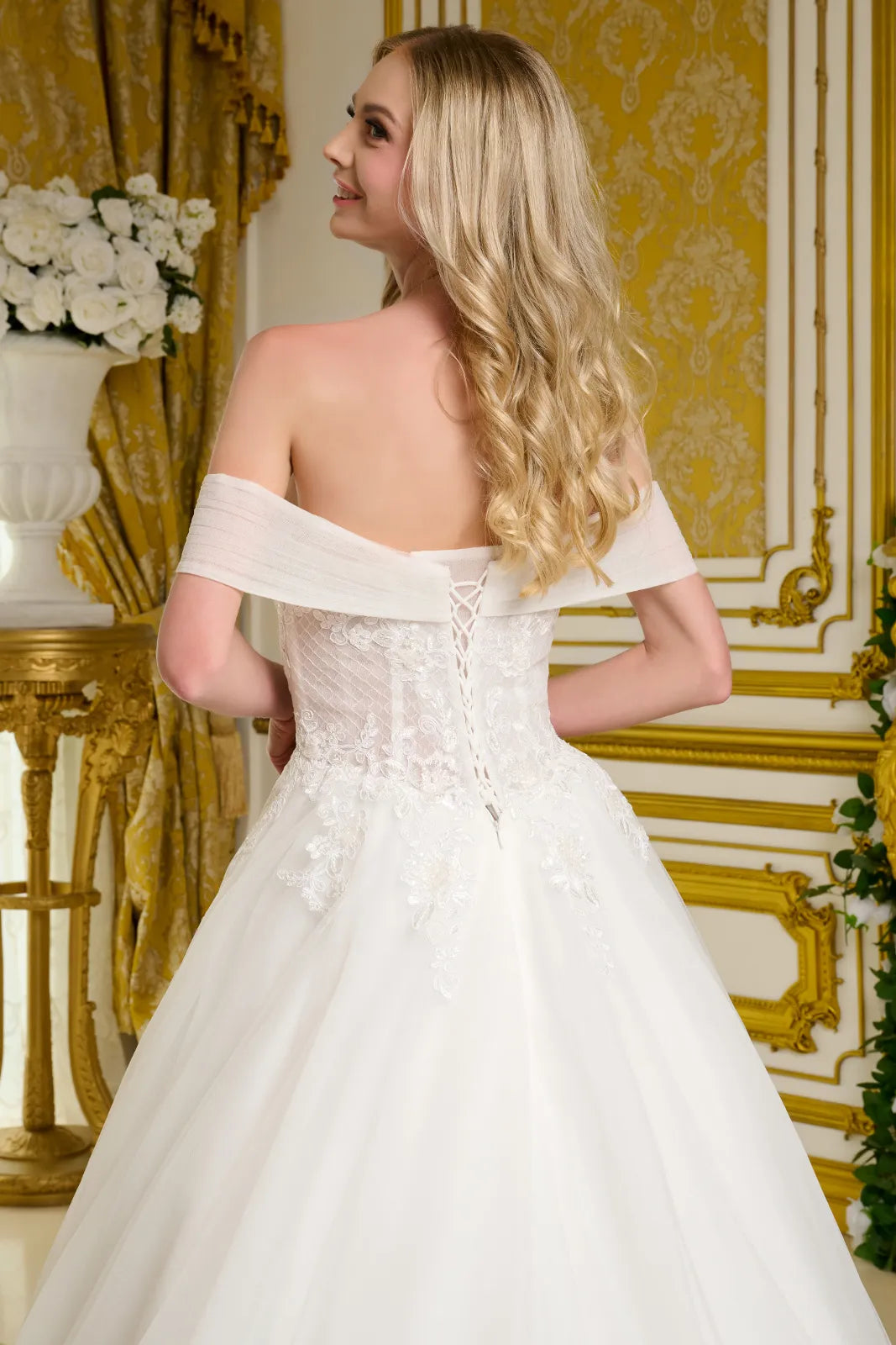 Long A Line Bridal Corset Wedding Dress