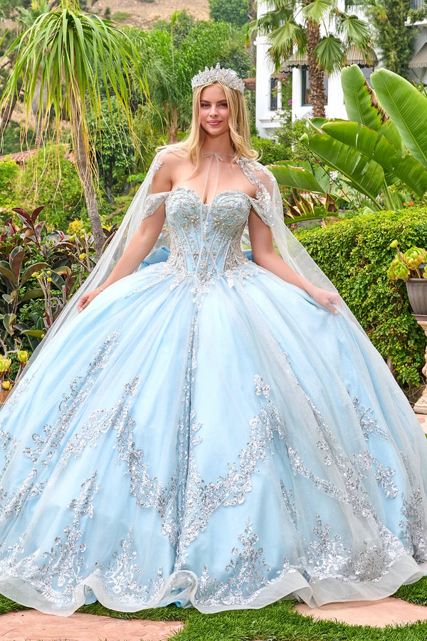 GLS GL3707 Corset Long Glitter Ball Gown Sequin Quinceanera Dress