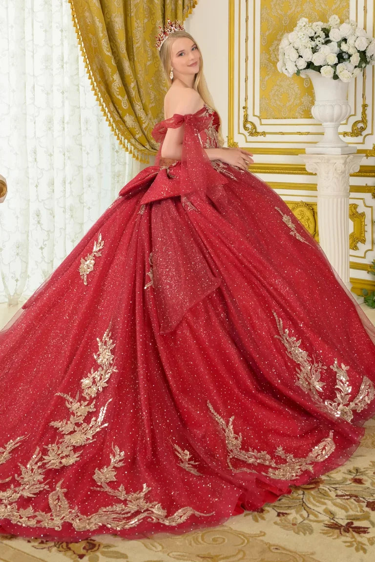Quinceniera Dresses Sequin Ball Gown Beaded Long Quinceanera Dress Burgundy