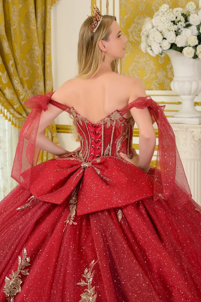 Quinceniera Dresses Sequin Ball Gown Beaded Long Quinceanera Dress Burgundy
