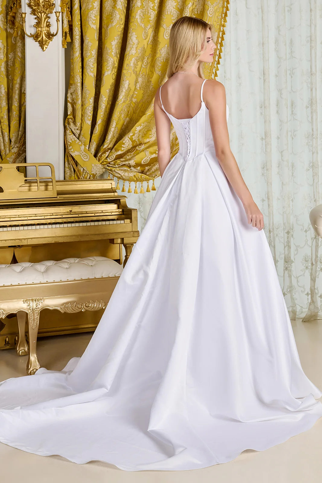 Wedding Dresses Long Corset A Line Bridal Wedding Dress Off White