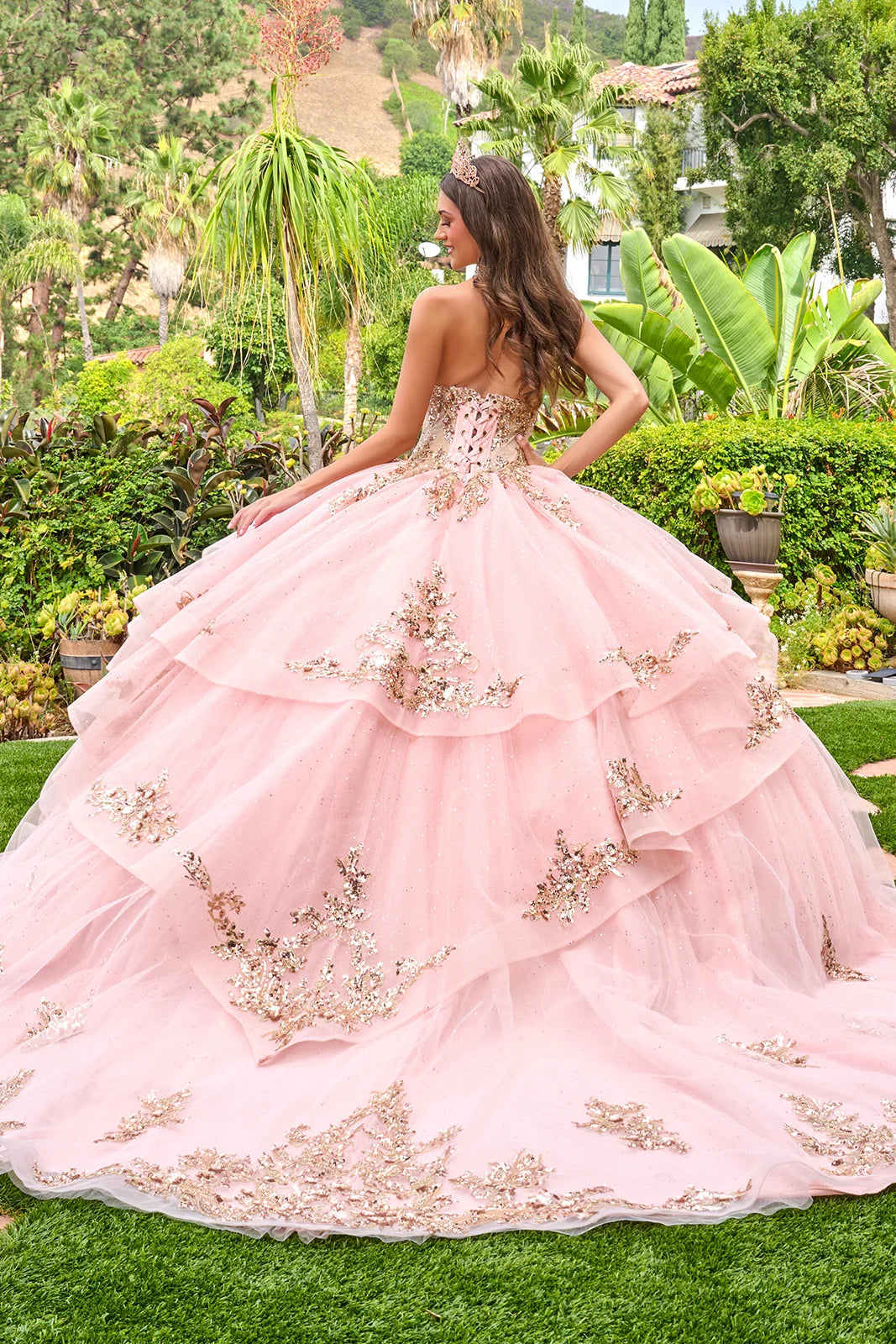 Strapless Ball Gown Quinceanera Dress by GLS 3724 in Blush