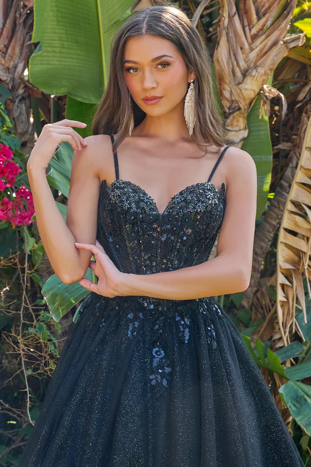 Sweetheart Ball Gown Sparkle Tulle Prom Dress by GLS 3750 in Black