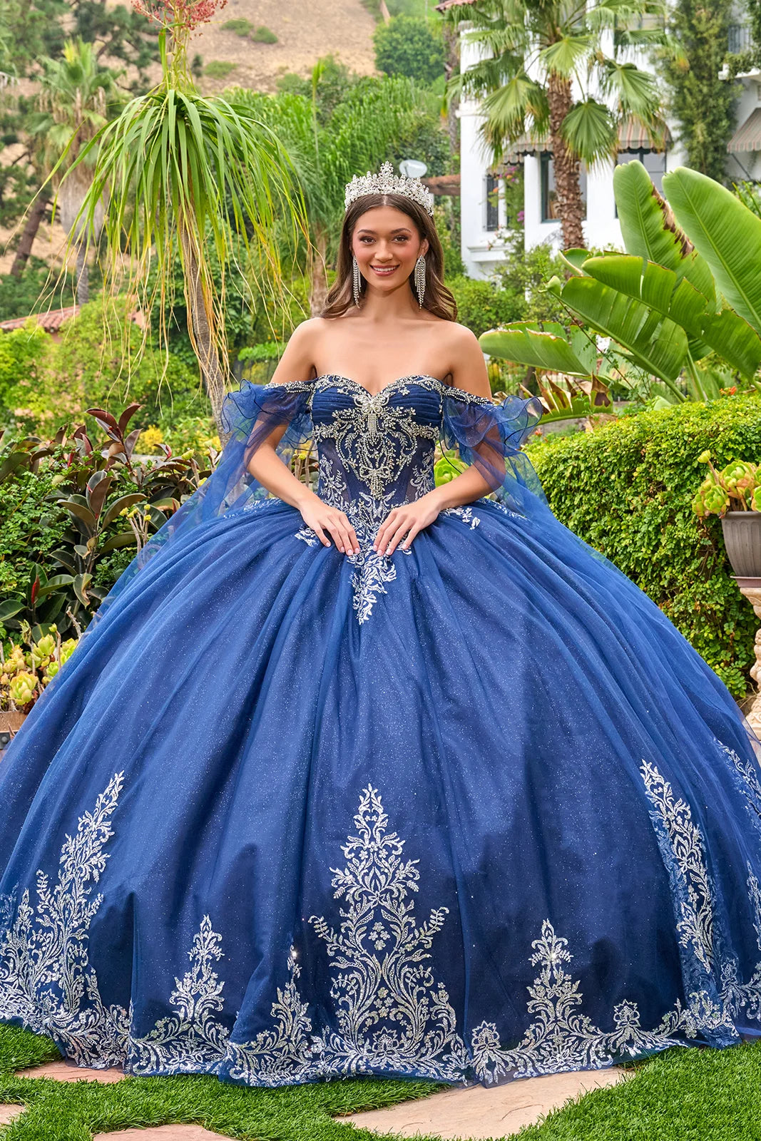 Sweetheart Ball Gown Tulle Quinceanera Dress by GLS 3752 in Navy