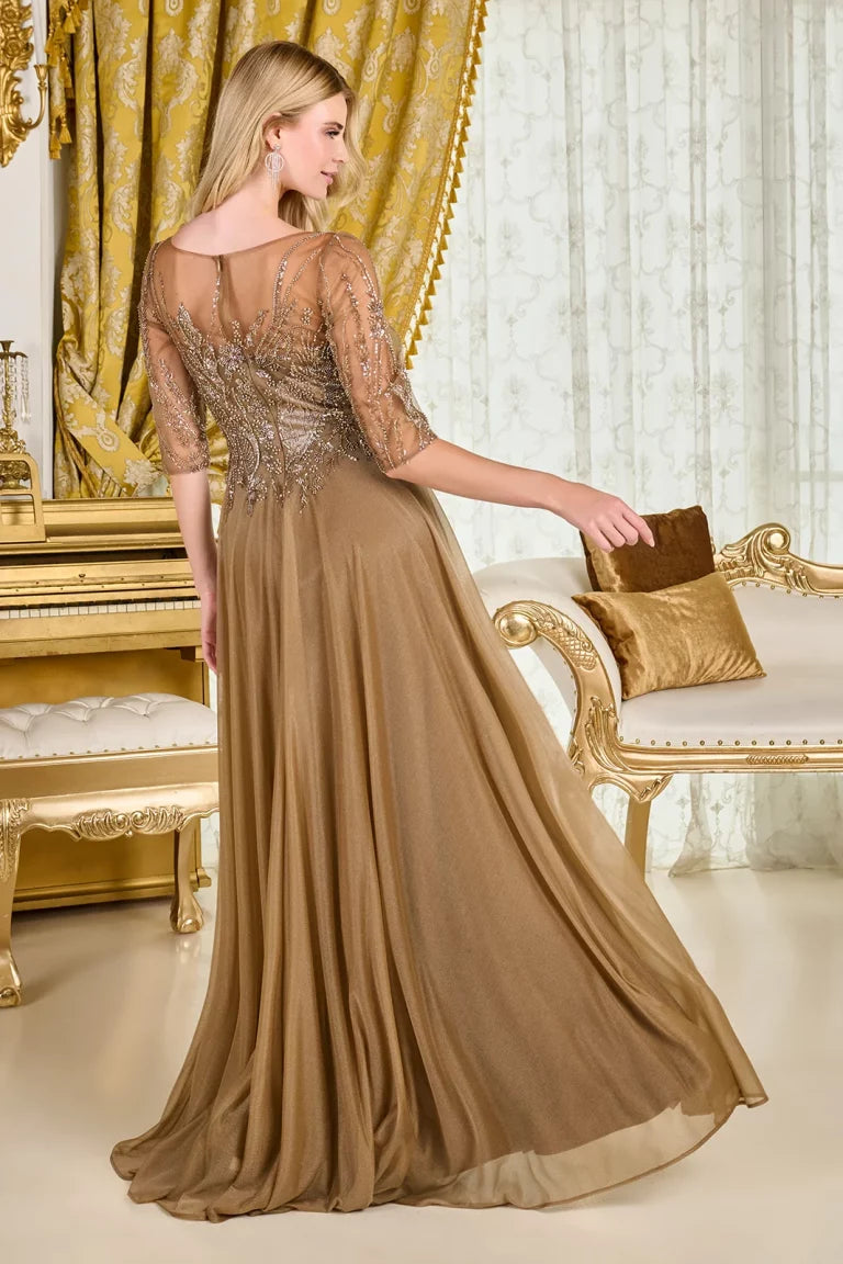 GLS GL3786 Sequin Applique Long Formal Beaded Mother of the Bride Dress GLS GL3786 Sequin Applique Long Formal Beaded Mother of the Bride Dress