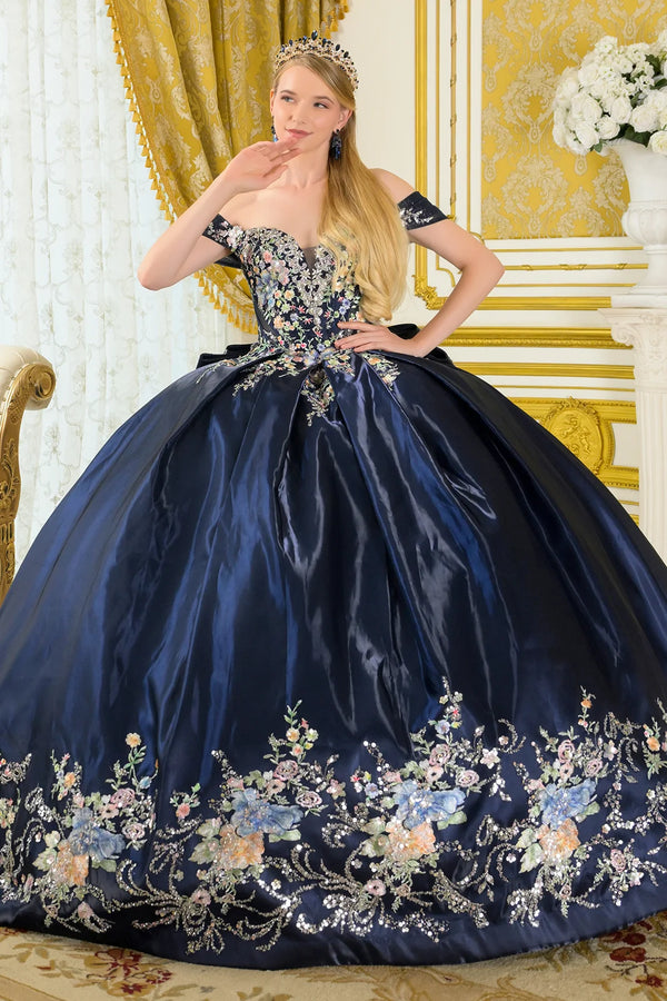 GLS GL3792 Long Quinceanera Ball Gown Corset Beaded Sequin Dress