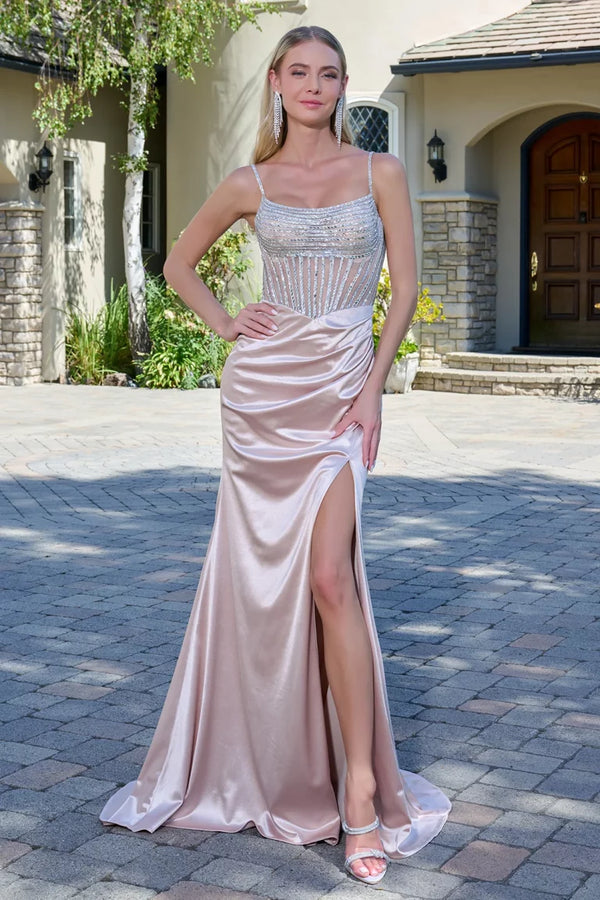 GLS GL3798 Long Formal Corset Prom Dress