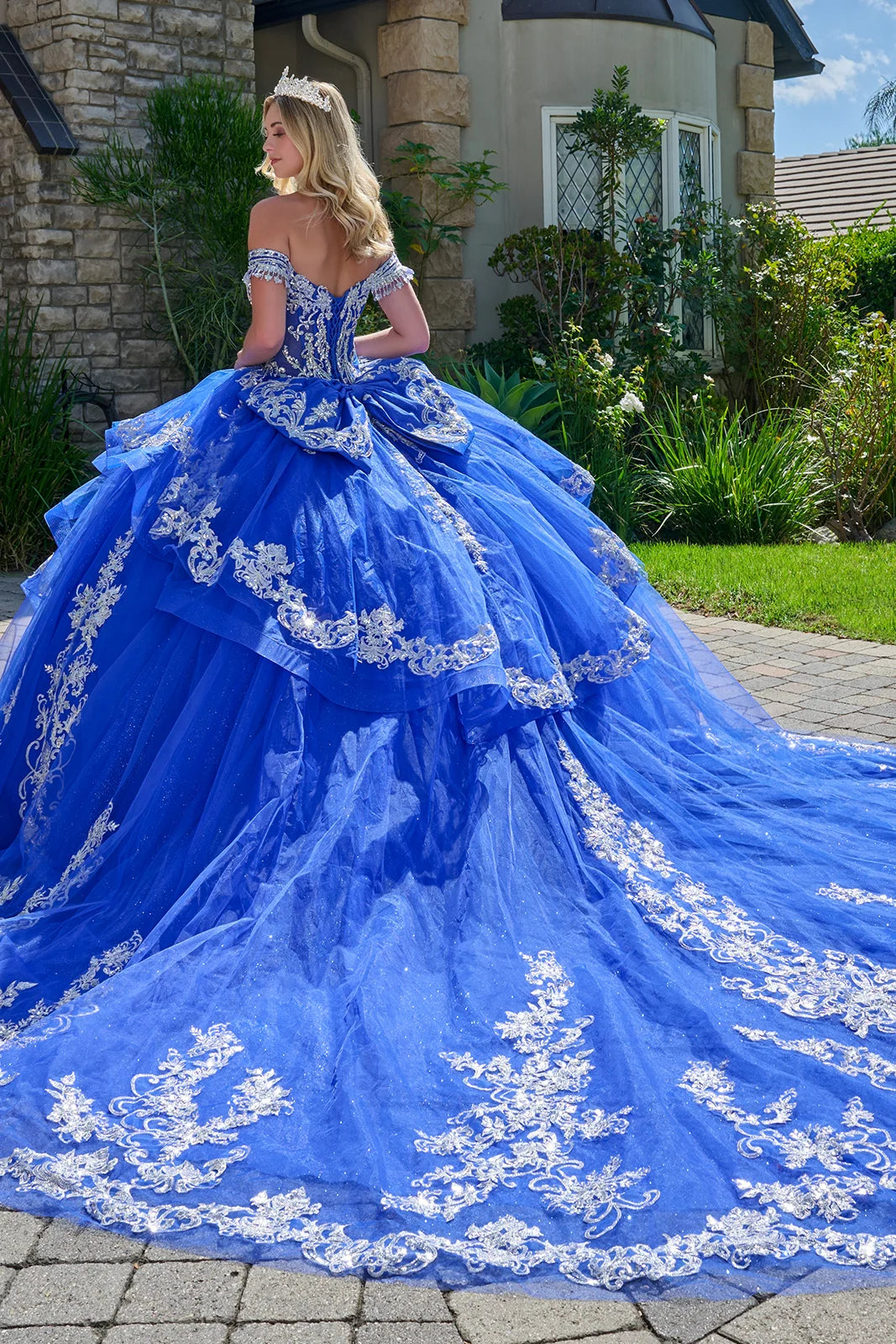 Quinceniera Dresses Long Corset Ball Gown Sequin Quinceanera Dress Royal Blue