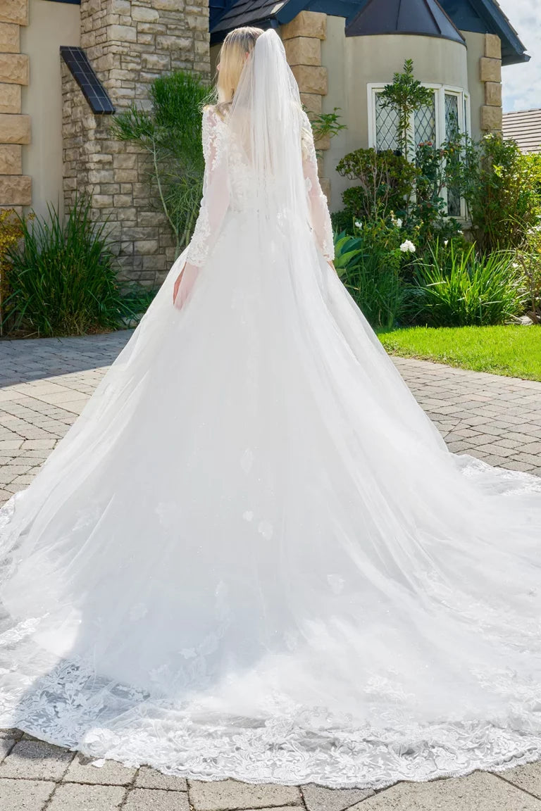 Wedding Dresses  Long Ball Gown Beaded Bridal Sequin Dress  Off White