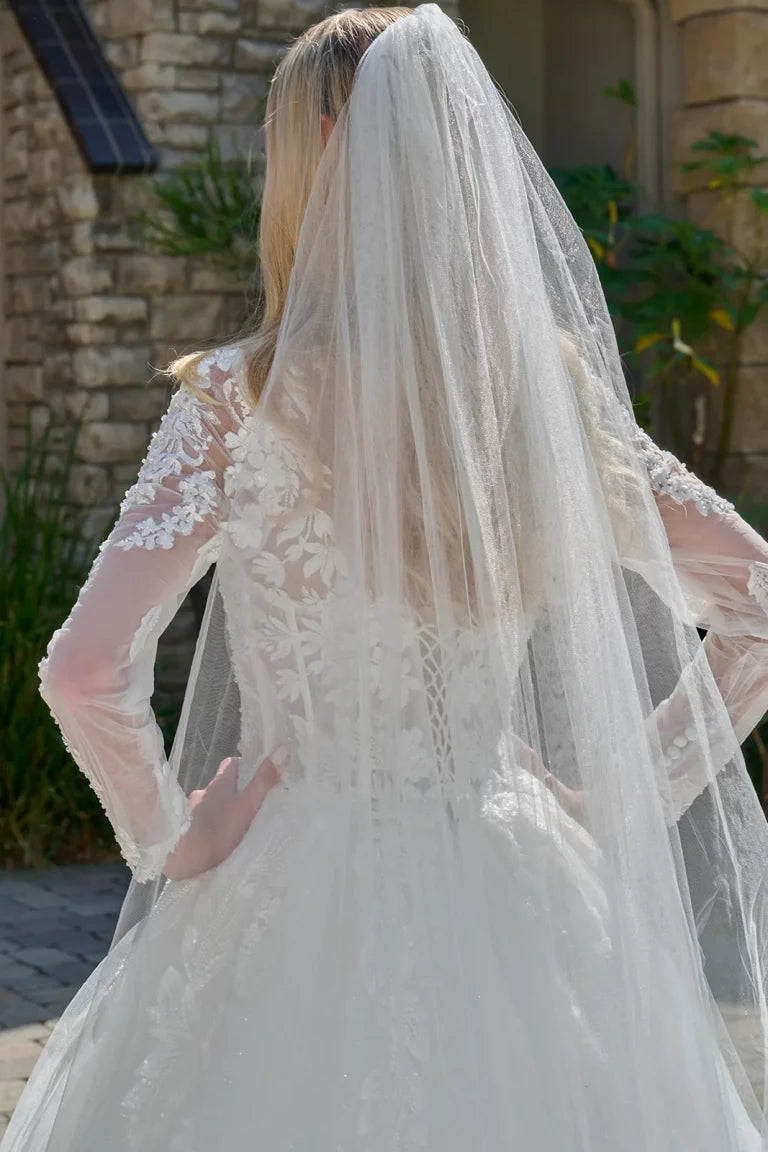 Wedding Dresses  Long Ball Gown Beaded Bridal Sequin Dress  Off White