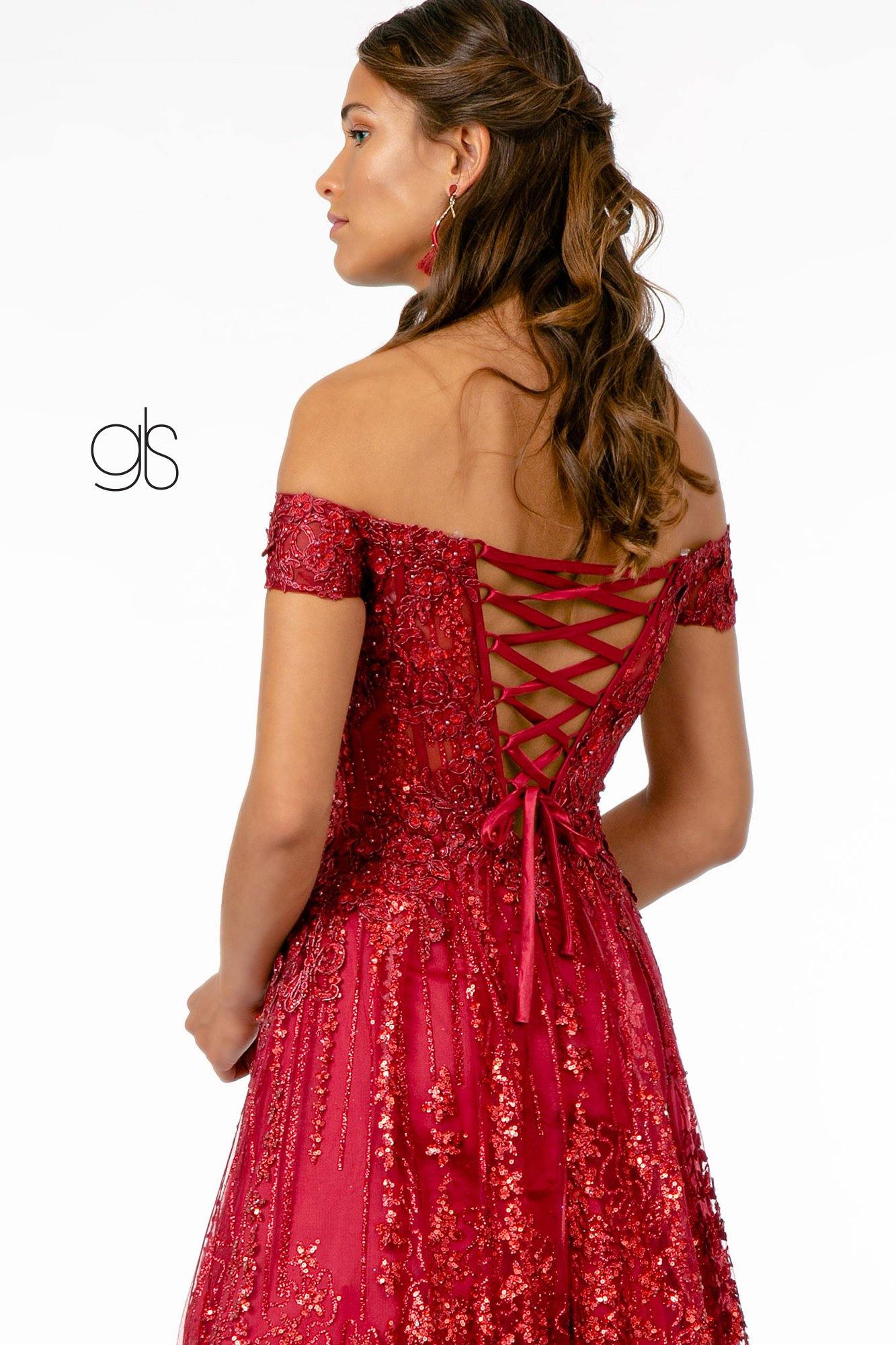 Glitter Embellished A-Line Prom Long Dress