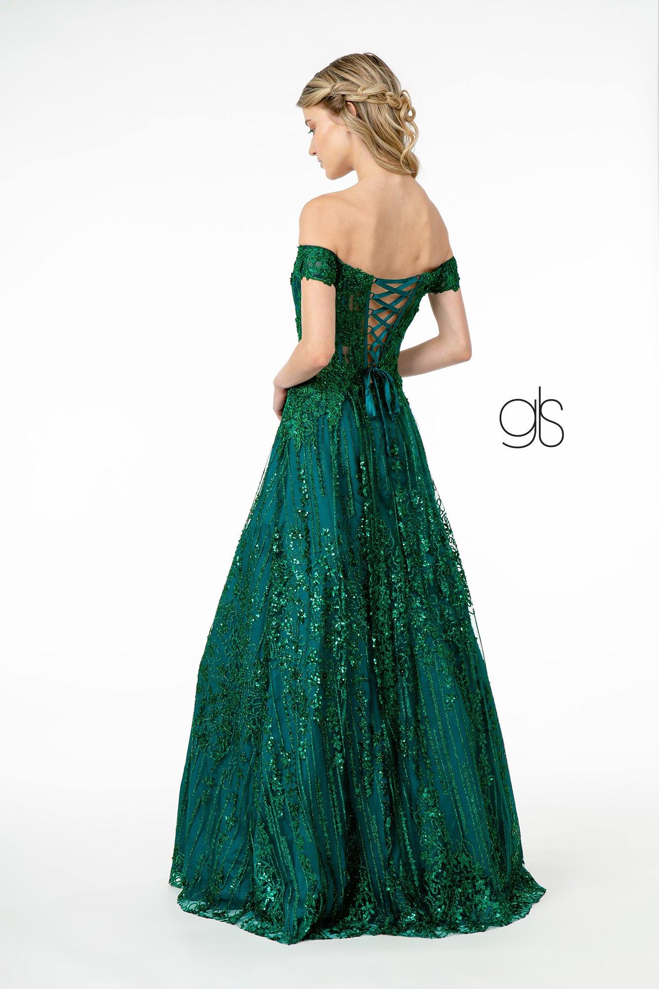 Glitter Embellished A-Line Prom Long Dress