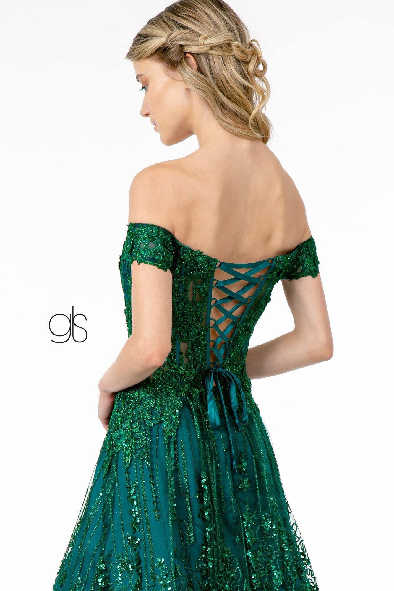 Glitter Embellished A-Line Prom Long Dress