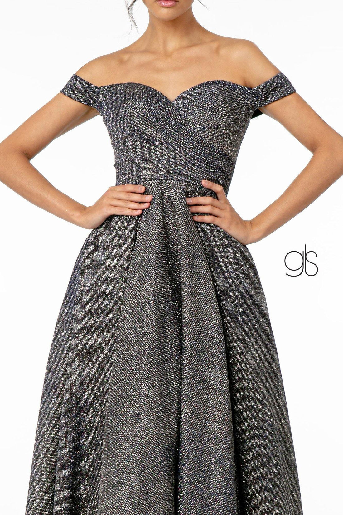 Metalic Lame Long Prom Dress Evening Gown
